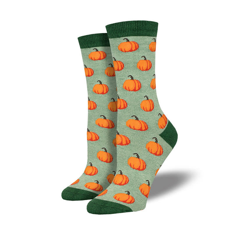 Plus Size Creative Halloween Pattern Crew Socks(4 Pairs)