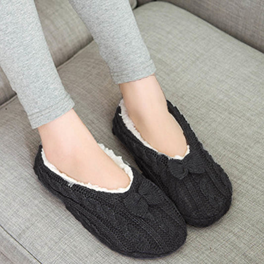 Plusock Plus Size Bow Knot Slipper Socks