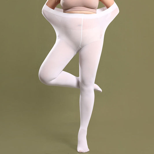 Plusock 80D Women Tear-proof Plus Size Footless Tights(3 Pairs)
