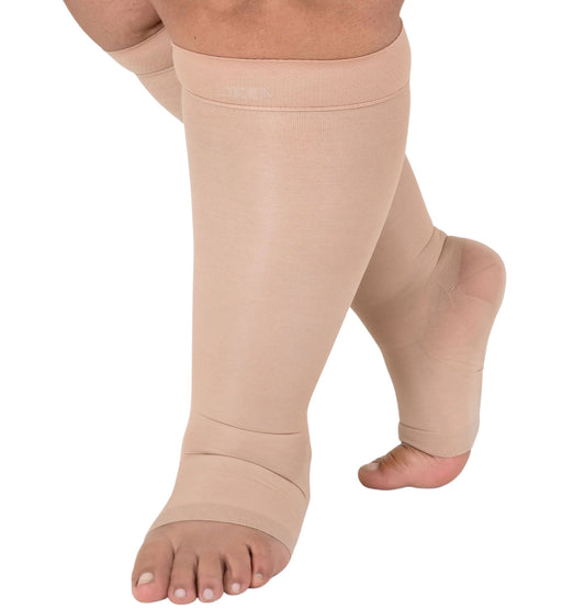 Plusock Plus Size Sheer Open Toe Compression Socks