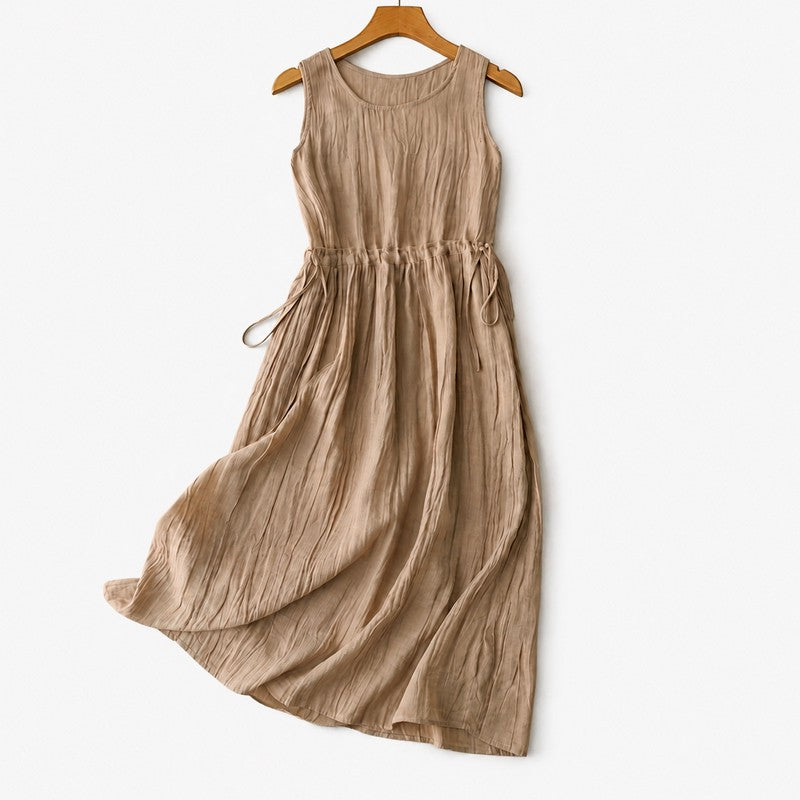 Plusock Ramie Lyocell Drawstring Midi Dress - image 20
