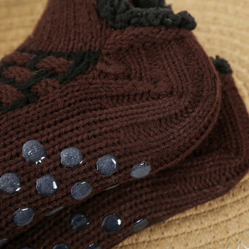 Plus Size Rectangular Grid Slipper Socks