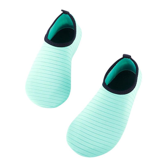 Plusock Plus Size Lake Blue Stripes Slipper Socks