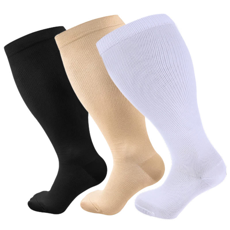 Plusock Solid Color Plus Size Compression Socks 2XL-7XL (3 Pairs) - image 11