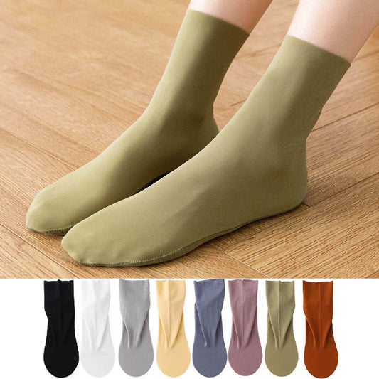 Plusock Plus Size Ice Silk Quarter Socks(8 Pairs)