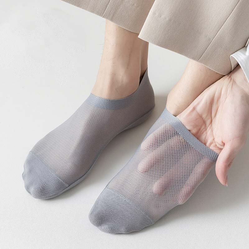 Plus Size Ice Silk Breathable Ankle Socks(3 Pairs)