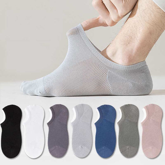 Plusock Plus Size Sweat Wicking No Show Socks(7 Pairs)