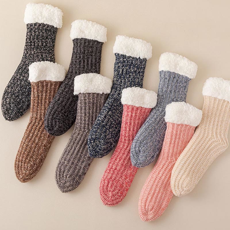Plus Size Fleece Comfy Thick Slipper Socks(2 Pairs)
