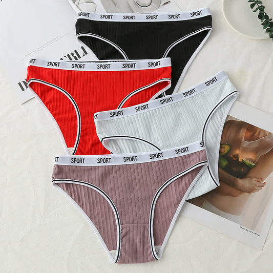 Plusock Plus Size High-Waisted Cotton Antibacterial Panty(4 Packs)