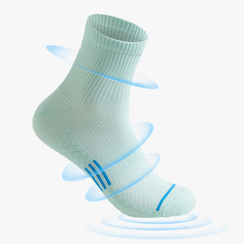 Plus Size Wicking Multicolor Quarter Compression Socks(12 Pairs)
