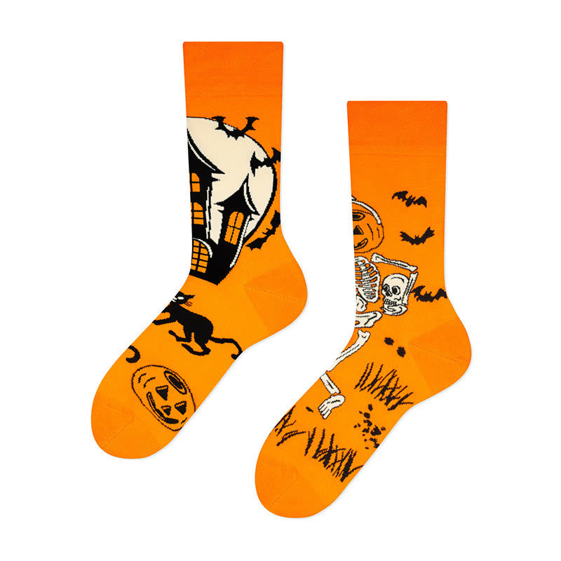 Plus Size New Halloween Crew Socks(4 Pairs)