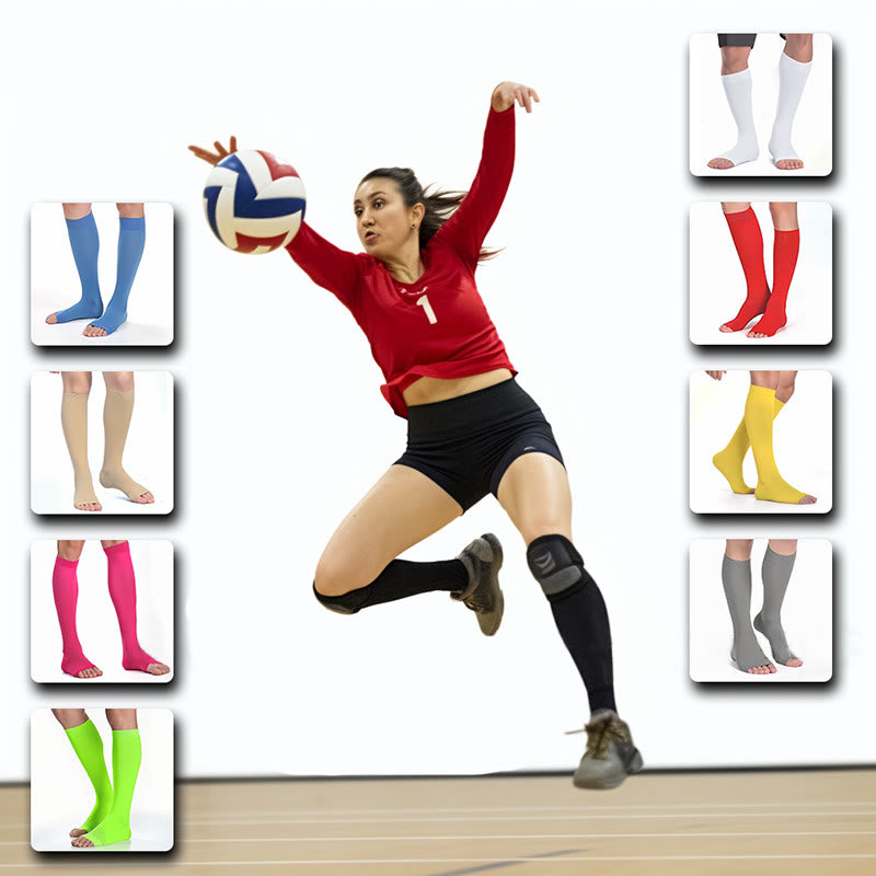 Plus Size Multicolor Open Toe Compression Socks - image 3