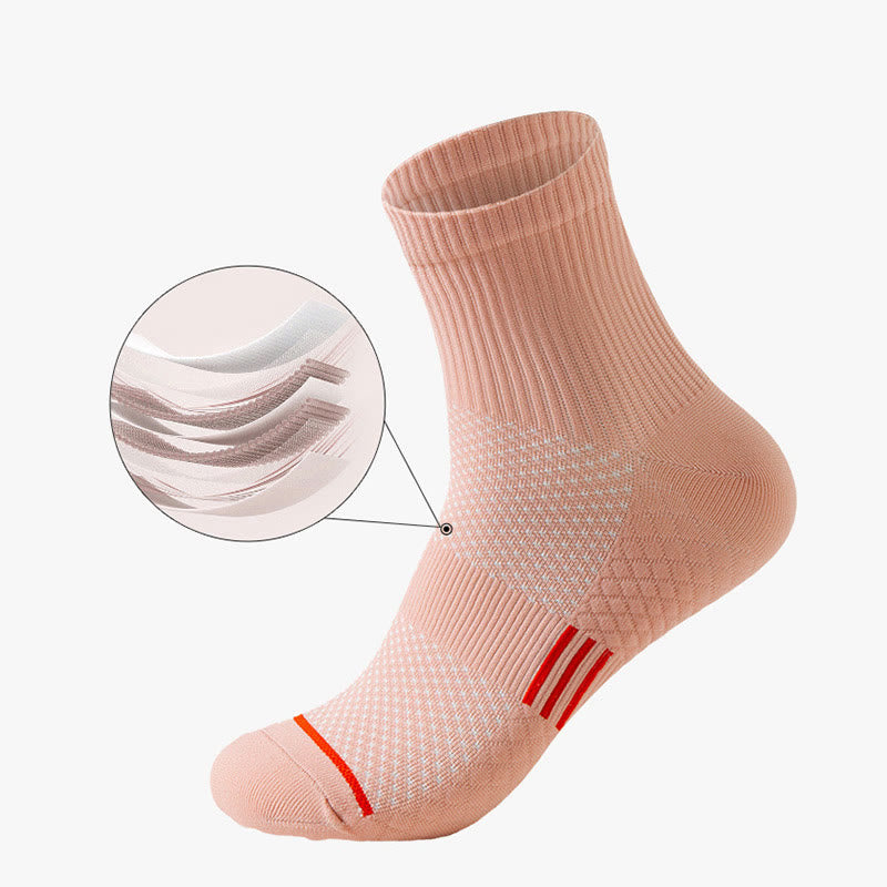 Plus Size Wicking Multicolor Quarter Compression Socks(12 Pairs)