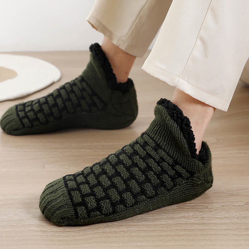 Plus Size Rectangular Grid Slipper Socks