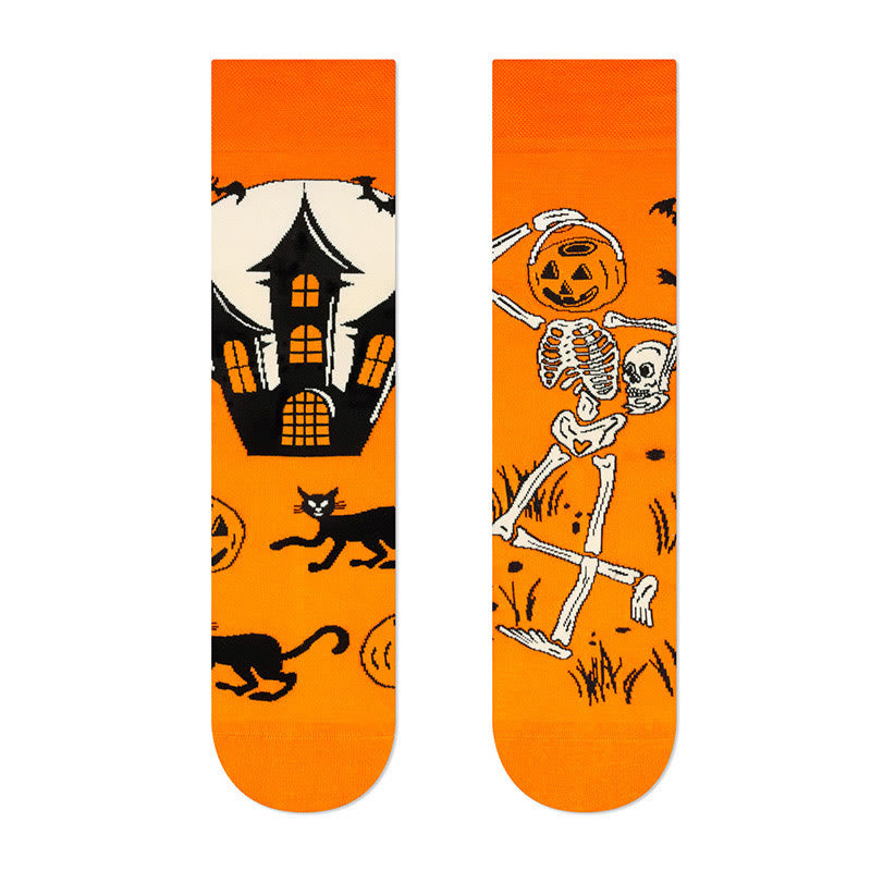 Plus Size New Halloween Crew Socks(4 Pairs)