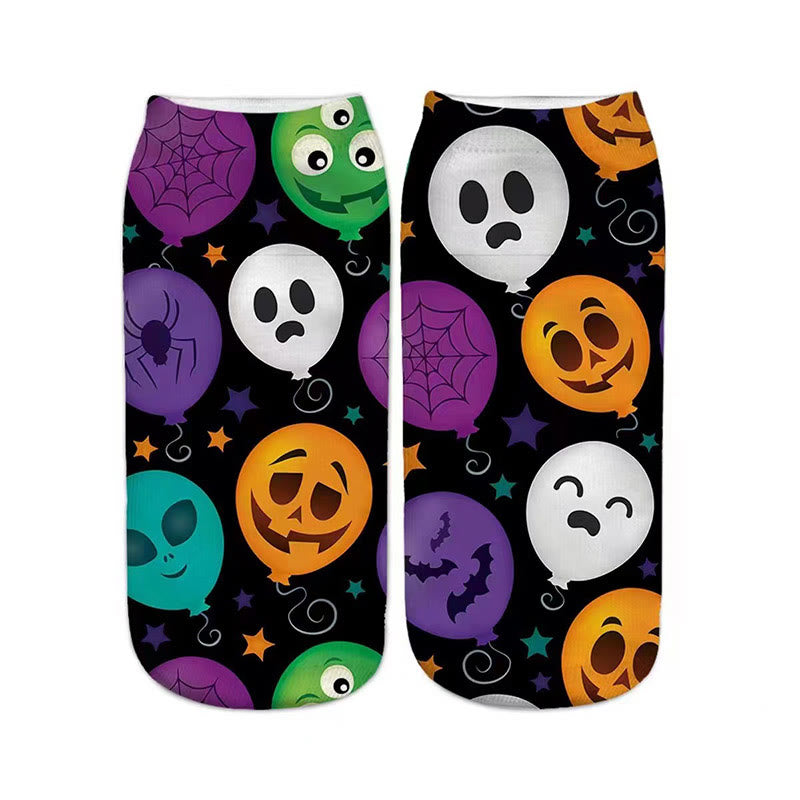 Plus Size 3D Halloween Quarter Socks(5 Pairs)