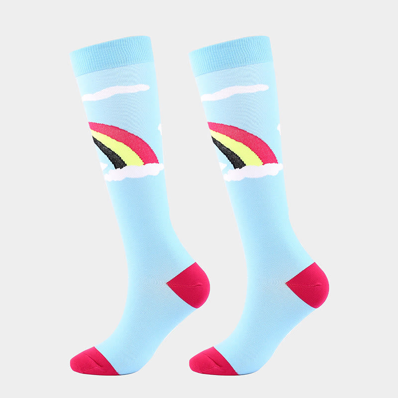 Plus Size Various Patterns Compression Socks(6 Pairs)
