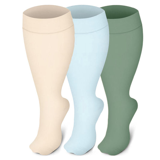 Plusock Plus Size Leg Pressure Relief Compression Socks(3 Pairs)
