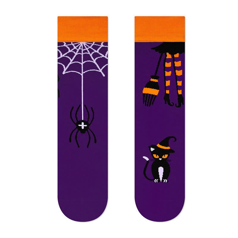 Plus Size New Halloween Crew Socks(4 Pairs)