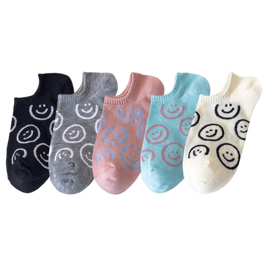 Plusock Plus Size Smiley Face No Show Socks(10 Pairs)