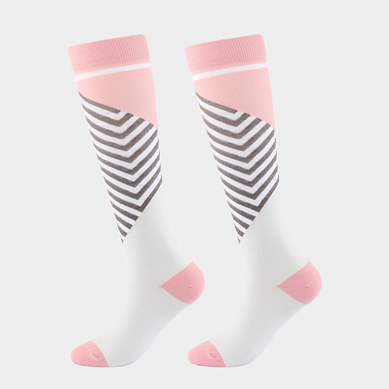 Plus Size Various Patterns Compression Socks(6 Pairs)
