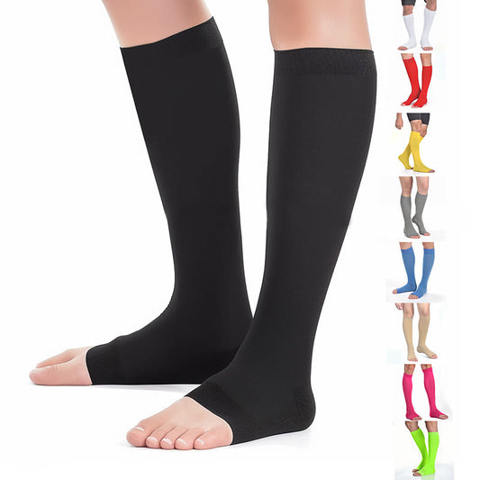 Plus Size Multicolor Open Toe Compression Socks  - image 1