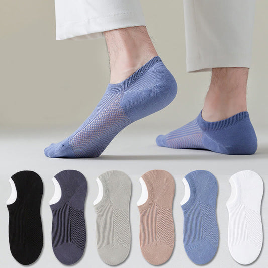 Plusock Plus Size Cotton Breathable No Show Socks(6 Pairs)