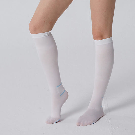 Plusock Plus Size White Breathable Compression Socks