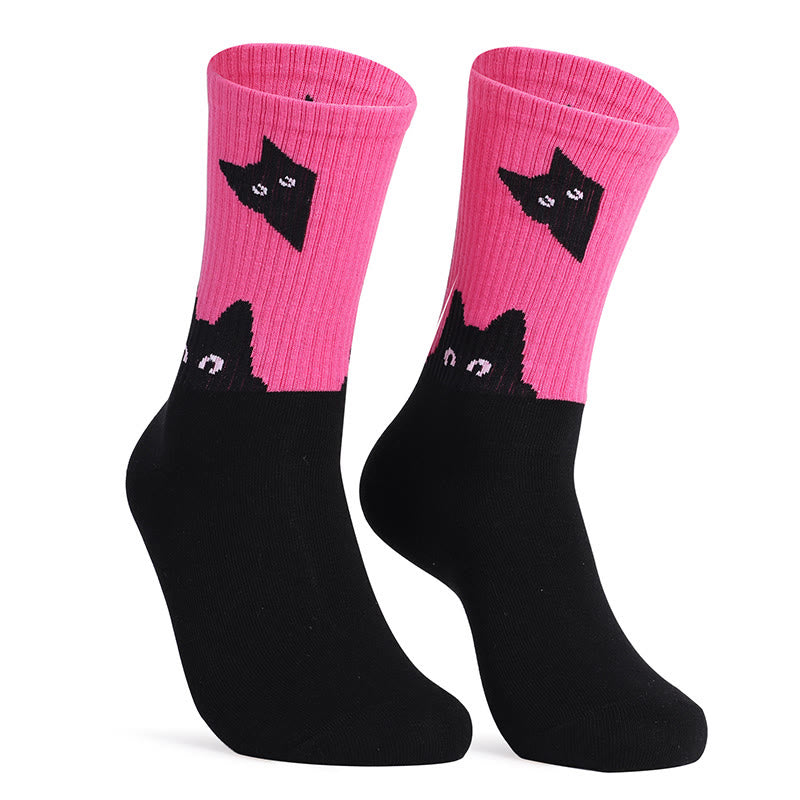 Plus Size Cat Dog Quarter Socks(4 Pairs)