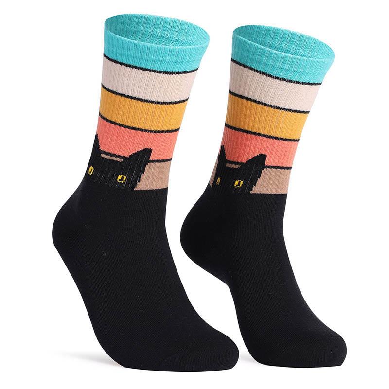 Plus Size Cat Dog Quarter Socks(4 Pairs)