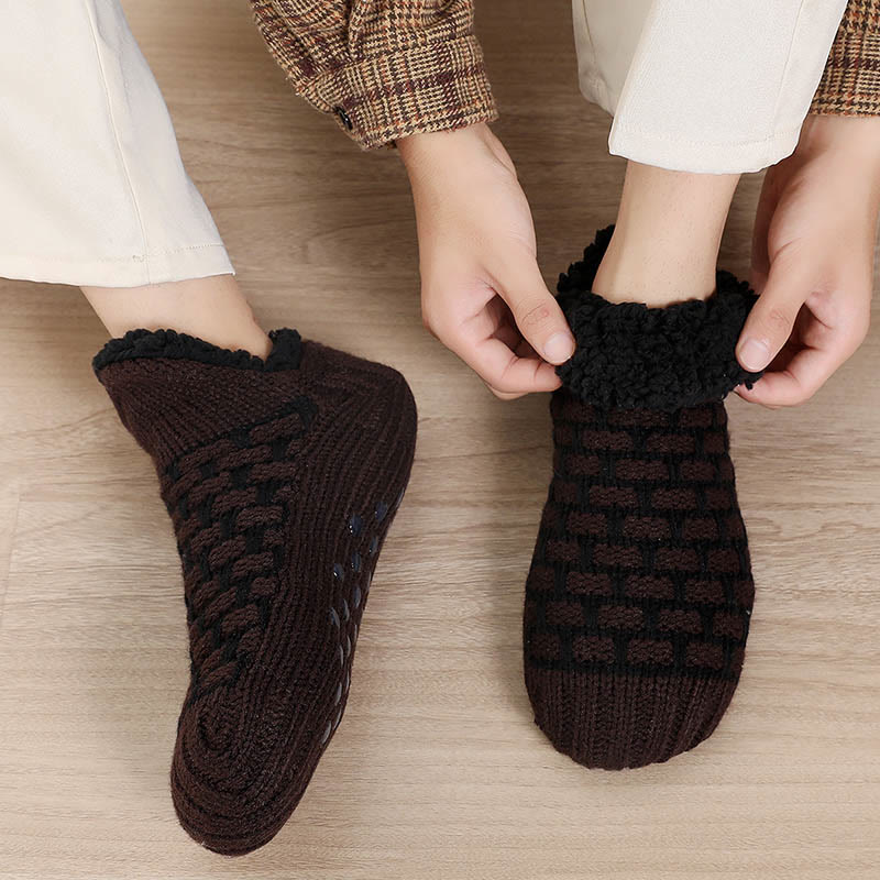Plus Size Rectangular Grid Slipper Socks