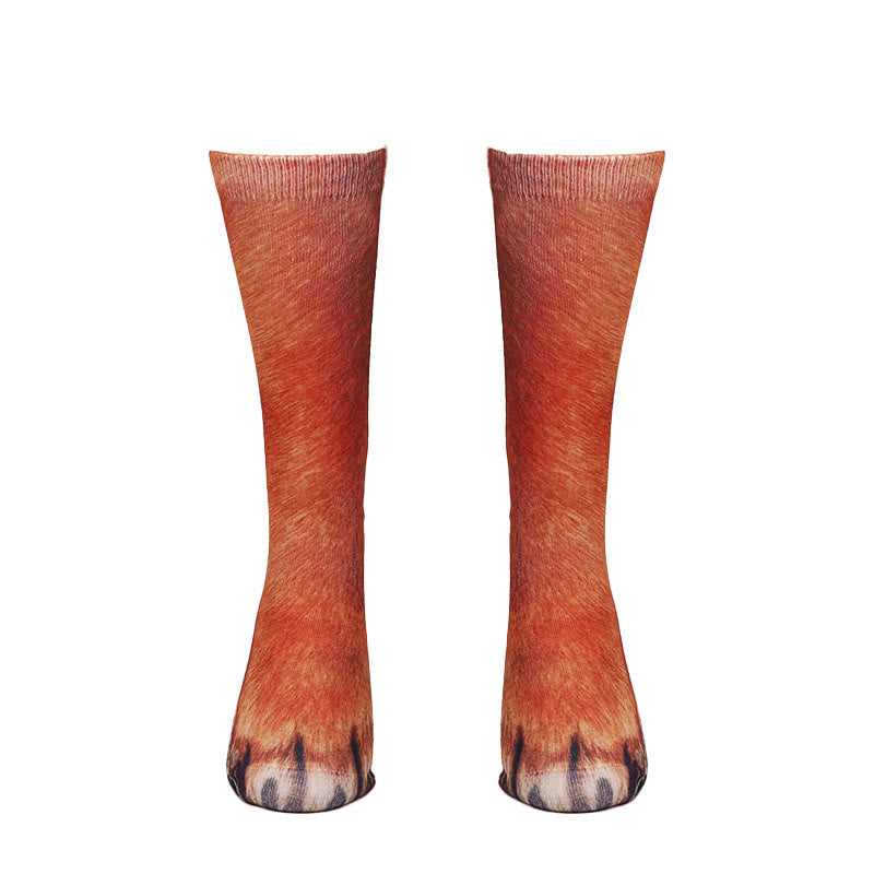 Plus Size 3D Animal Paws Quarter Socks(3 Pairs)