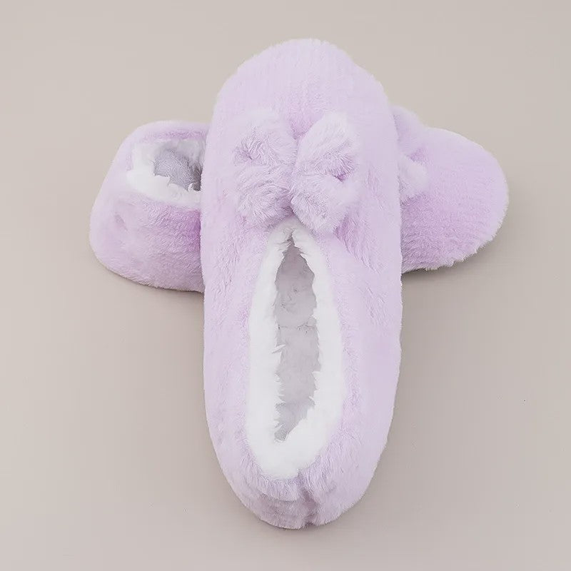 Plusock Lavender Bow Plush Slipper Socks - image 11