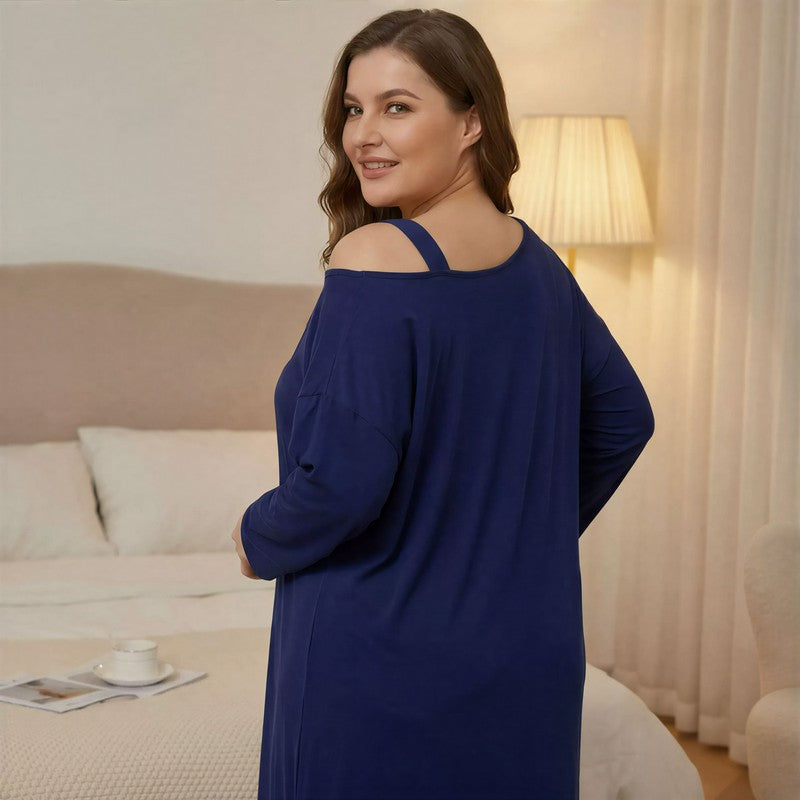 Plusock Off Shoulder Slogan Nightgown - image 3