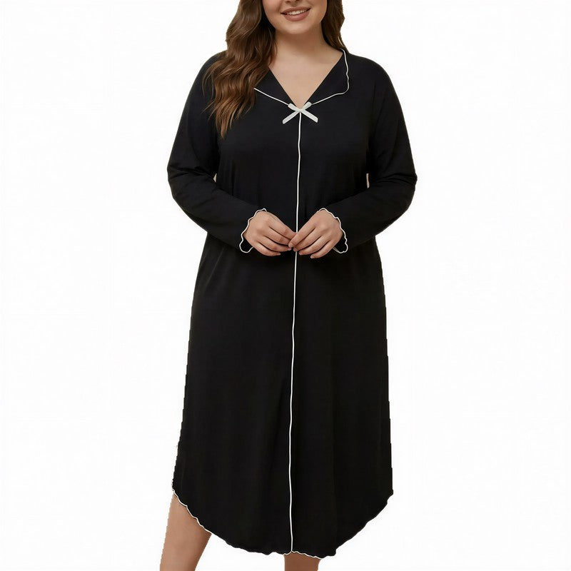 Plusock Tencel Bow Trim Nightgown - image 3