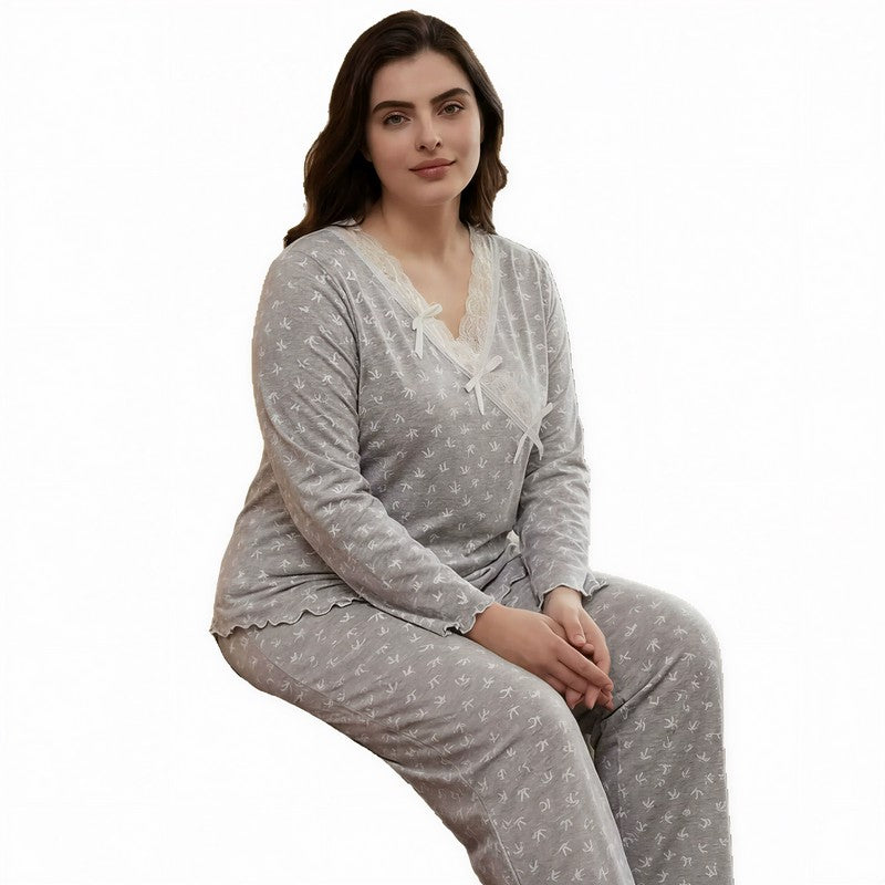 Plusock Bow Lace Wrap Pajama Set - image 5