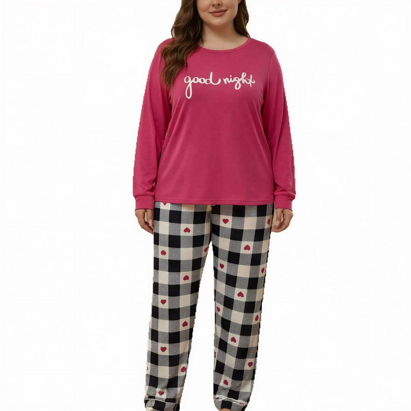 Plusock Good Night Plaid Heart Pajama Set - image 4