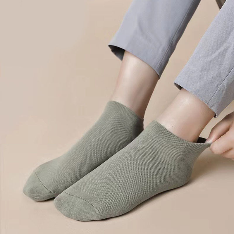 Plusock Plus Size Antibacterial Soft Ankle Socks(5 Pairs)