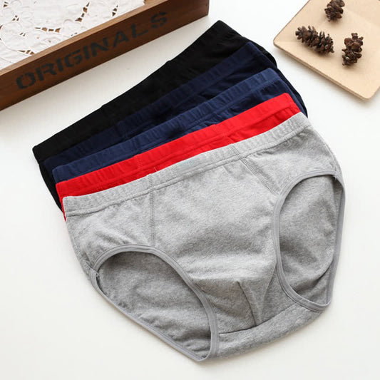 Plusock Plus Size Solid Cotton Strentch Hip Briefs(2 Packs)