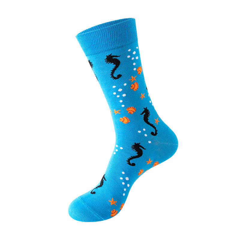 Plus Size Sea Creatures Crew Socks(5 Pairs)