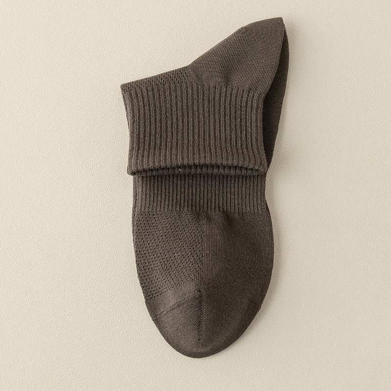 Plus Size Seamless Mesh Quarter Socks(5 Pairs)