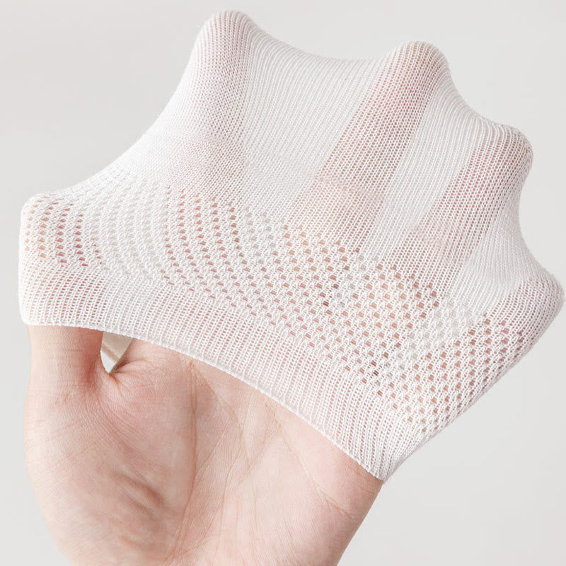 Plus Size Mesh Elasticity No Show Socks(5 Pairs)