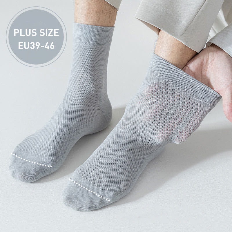 Plus Size Multicolor Mesh Quarter Socks(5 Pairs)
