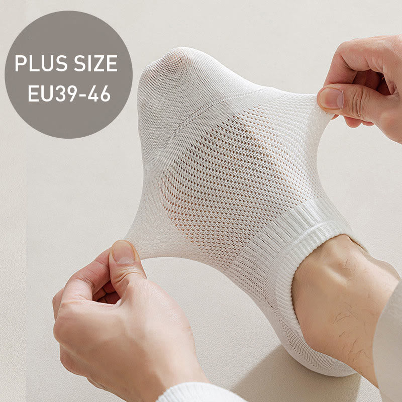 Plus Size Mesh Cotton No Show Socks(5 Pairs)