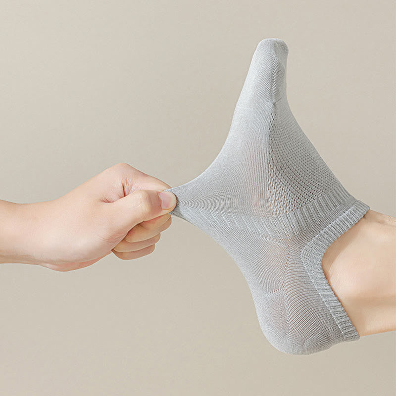 Plus Size Mesh Cotton No Show Socks(5 Pairs)