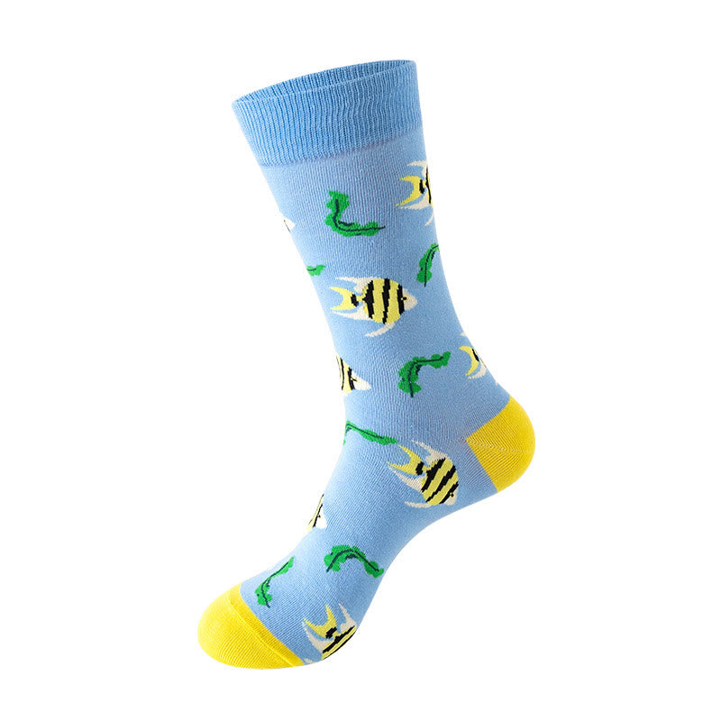 Plus Size Sea Creatures Crew Socks(5 Pairs)