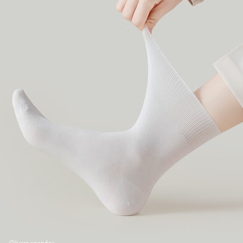 Solid Color High Elastic Quarter Socks(5 Pairs)