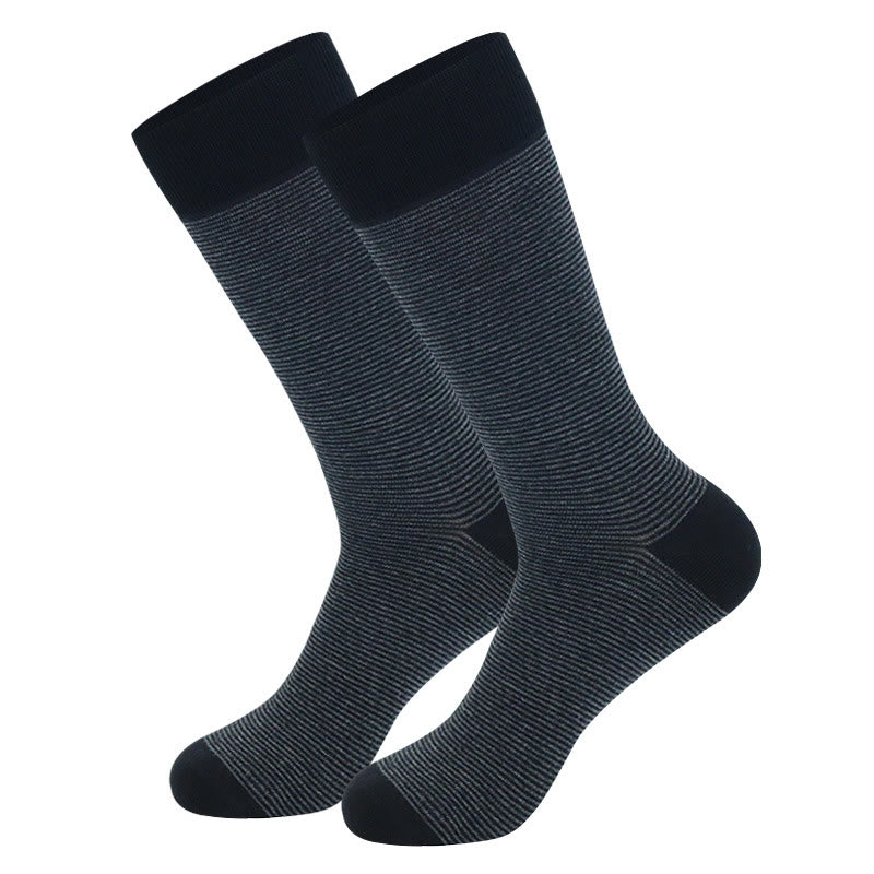 Plus Size Grey Striped Crew Socks(5 Pairs)