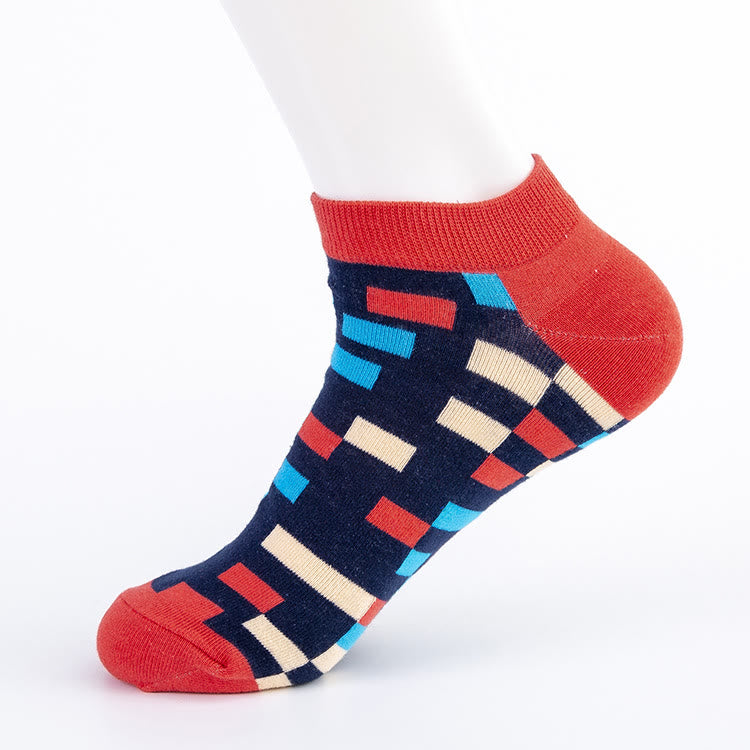Plus Size Plaid Patterns Ankle Socks(5 Pairs)