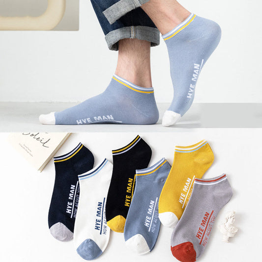 Plusock Wide Calf Letter Pattern Cotton Socks(3 Pairs)